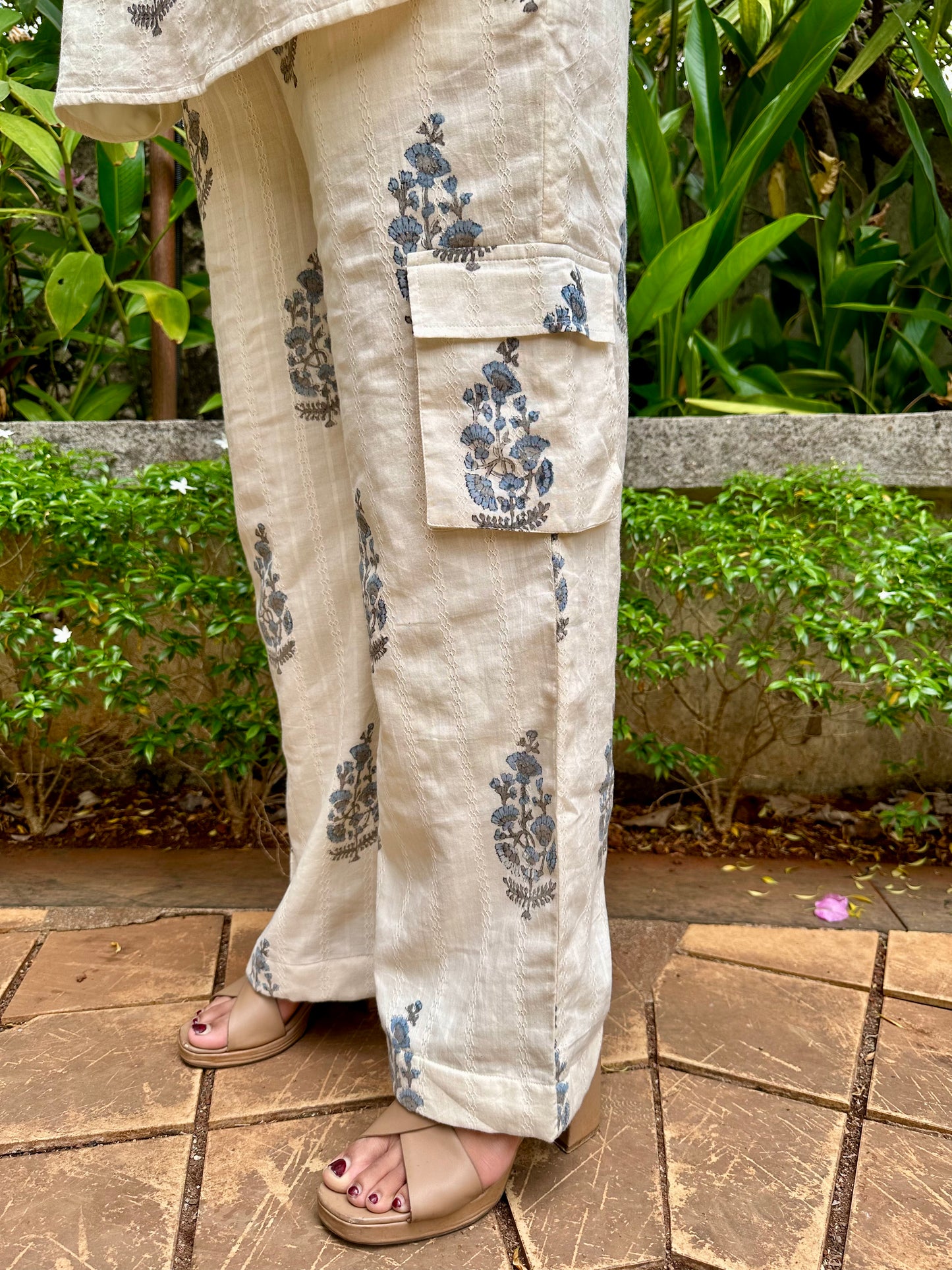 Blue Blossom Kaftan Co-ord Set