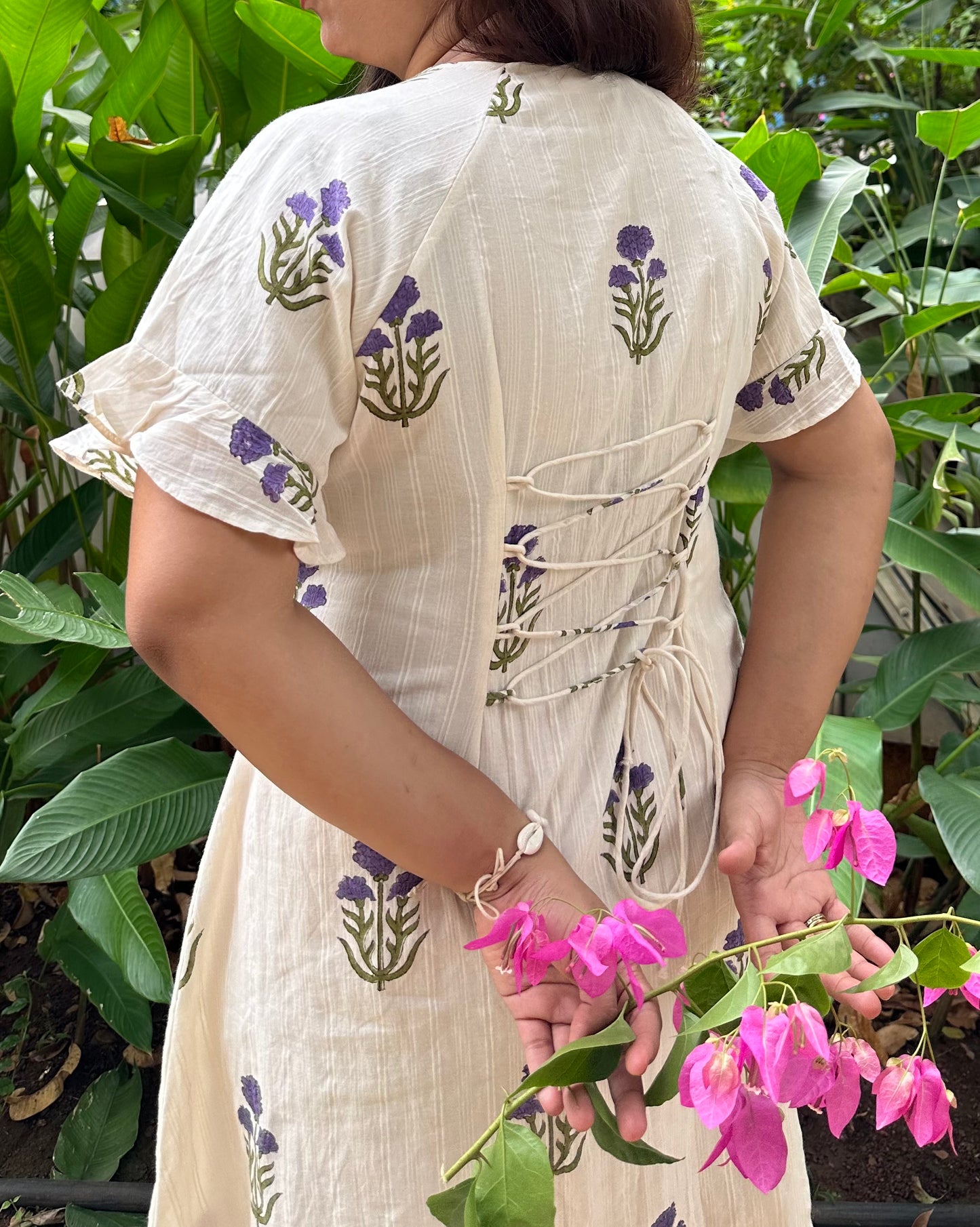 Purple Blossom Tie Knot Dress
