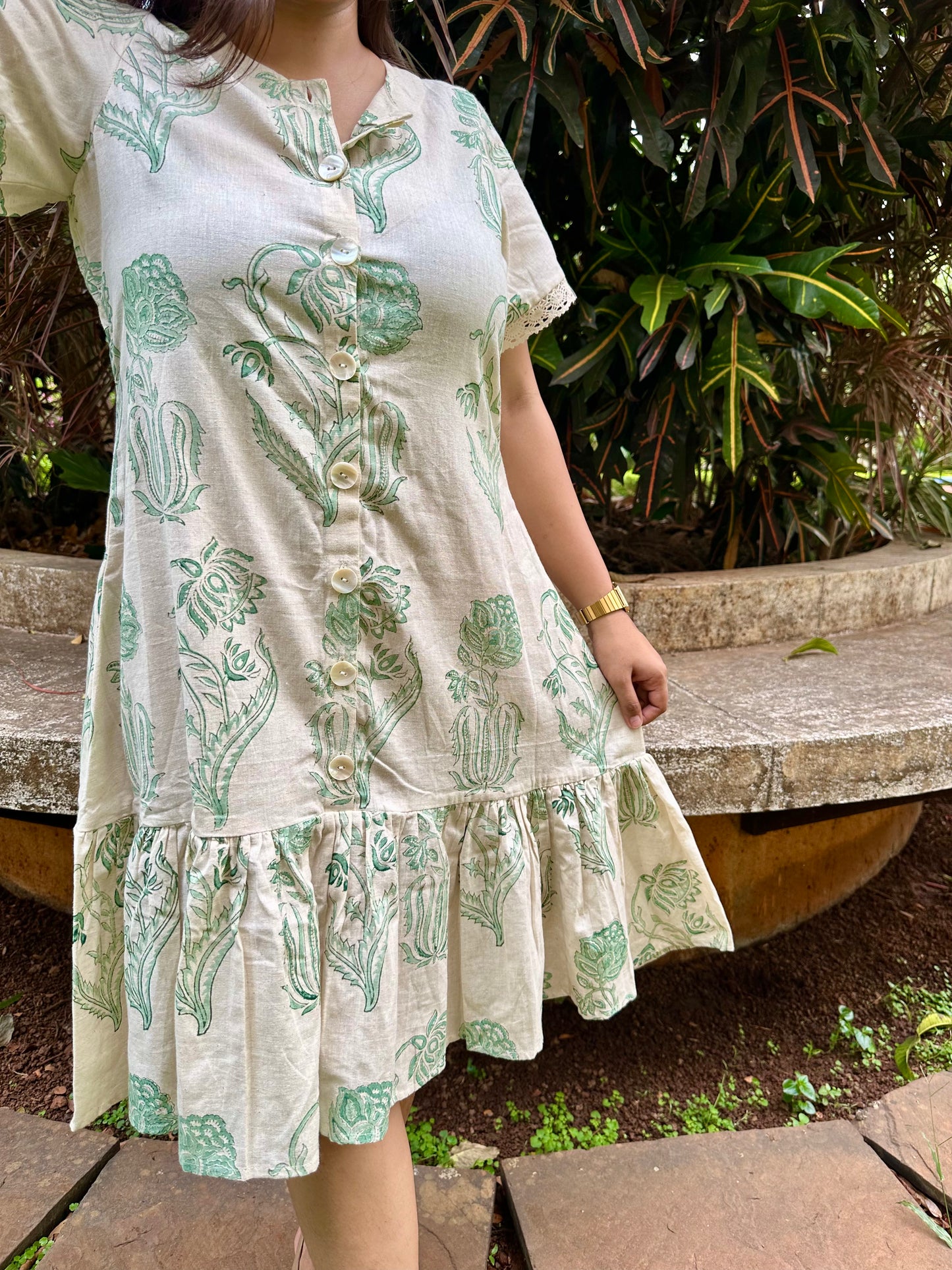 Pistachio Green Knee length Dress