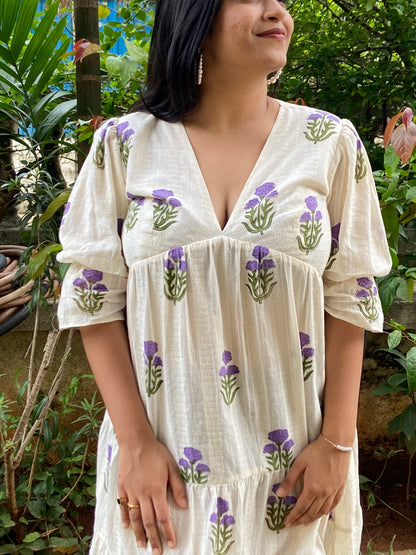 Purple Bloosom Ruffle Dress