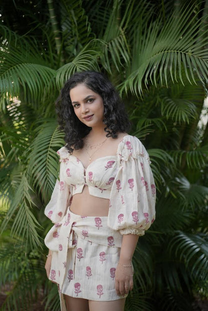 Pink Blossom Skort Set