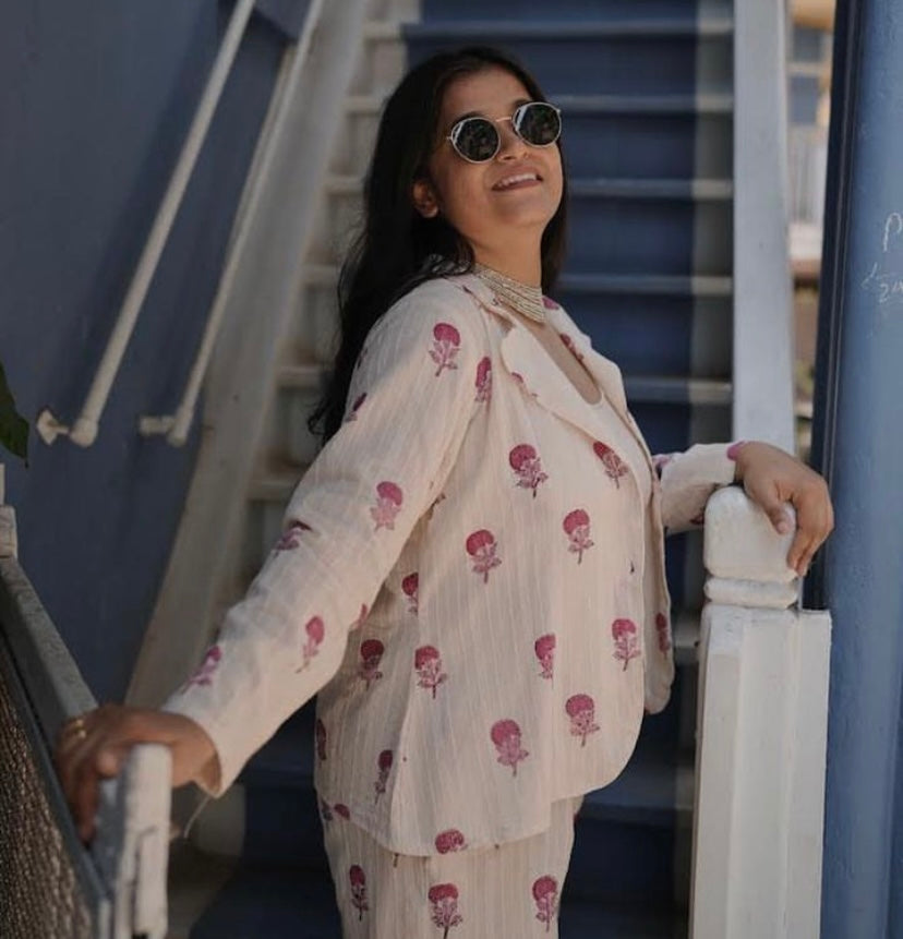 Pink Blossom Blazer Co-ord Set