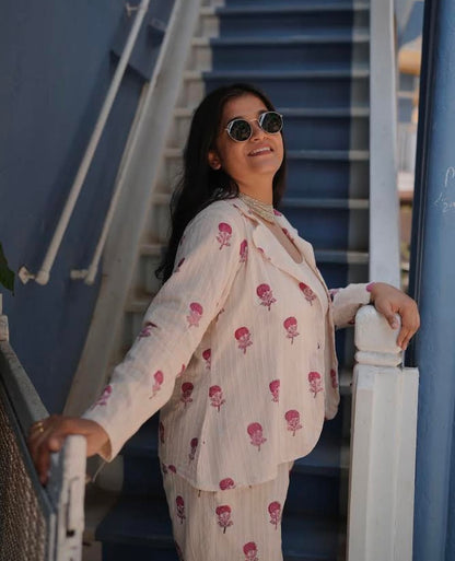 Pink Blossom Blazer Jacket