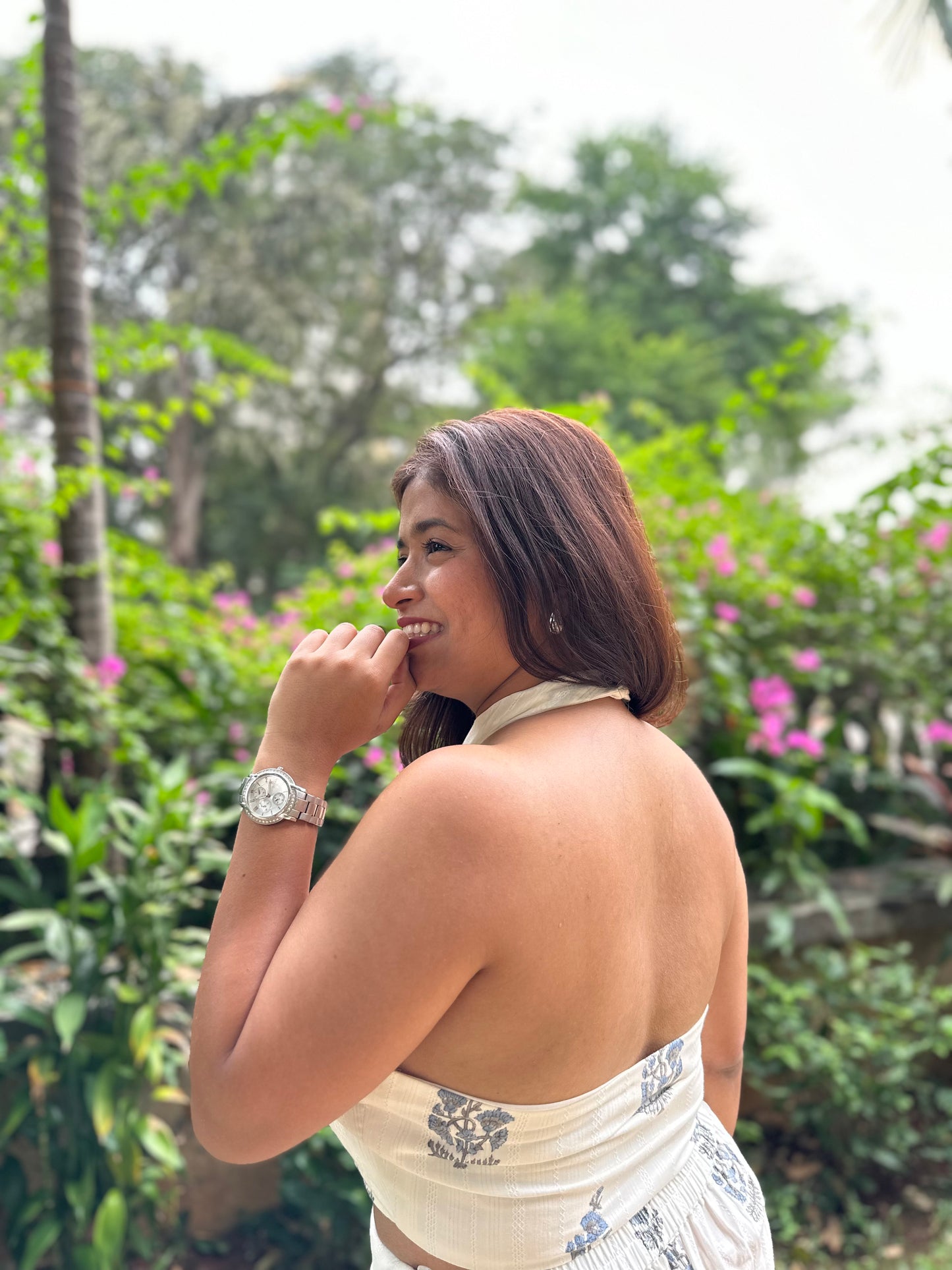 Blue Blossom Halter Co-ord Set