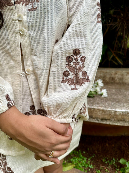 Brown Blossom Co-ord Set