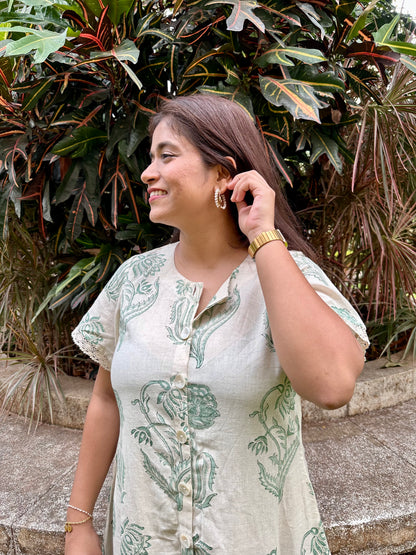 Pistachio Green Knee length Dress